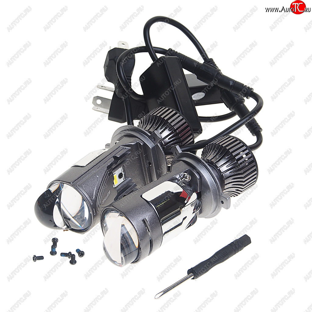 5 299 р. Лампа светодиодная 12V H4 P43t с линзой (2шт.) OPTIMA OPTIMA ml-h4-45 OPTIMA ml-h4-45  с доставкой в г. Кемерово
