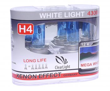 719 р. Лампа 12V H4 6055W P43t бокс (2шт.) White Light CLEARLIGHT CLEARLIGHT mlh4wl  с доставкой в г. Кемерово. Увеличить фотографию 1