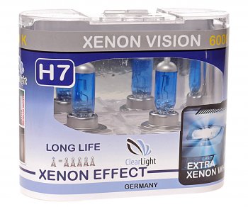 689 р. Лампа 12V H7 55W PX26d бокс (2шт.) Xenon Vision CLEARLIGHT CLEARLIGHT mlh7xv  с доставкой в г. Кемерово. Увеличить фотографию 1