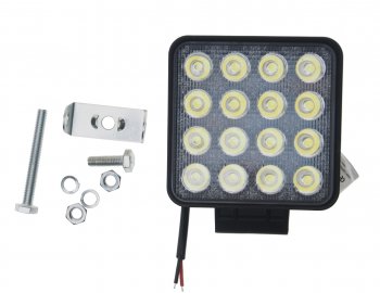 1 529 р. Фара рабочего света 106x106x40мм 48Вт (16 светодиодов) IP67 Super Slim Flood LUMEN LUMEN mlp-sse48ws-2418f  с доставкой в г. Кемерово. Увеличить фотографию 2