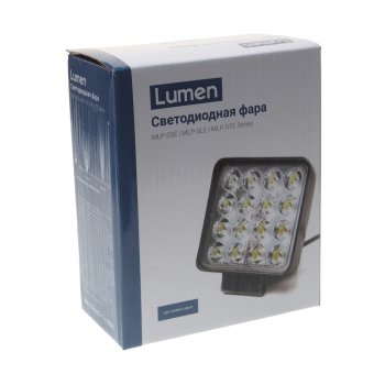 1 529 р. Фара рабочего света 106x106x40мм 48Вт (16 светодиодов) IP67 Super Slim Flood LUMEN LUMEN mlp-sse48ws-2418f  с доставкой в г. Кемерово. Увеличить фотографию 4