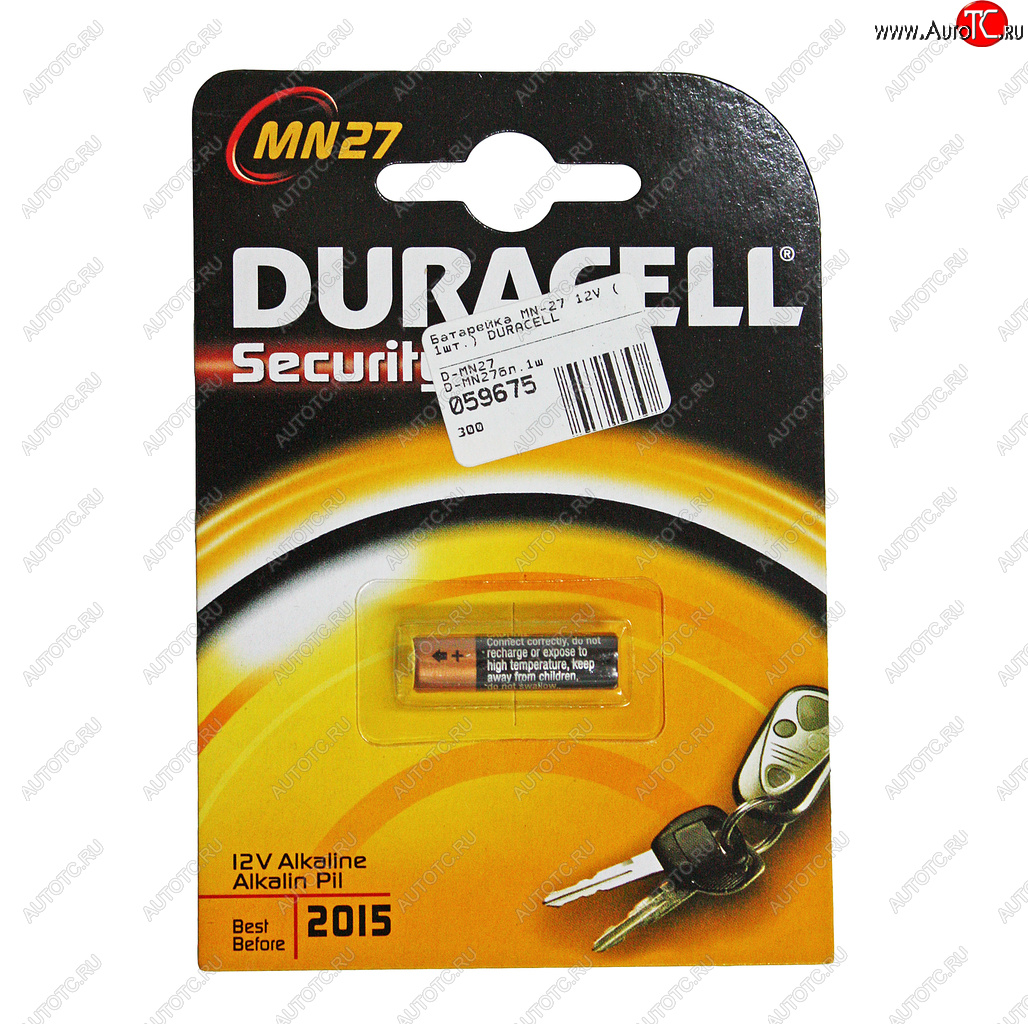 519 р. Батарейка A27 MN27 12V (пульт сигнализации) блистер 1шт. Alkaline Security DURACELL DURACELL mn27-1bl  с доставкой в г. Кемерово