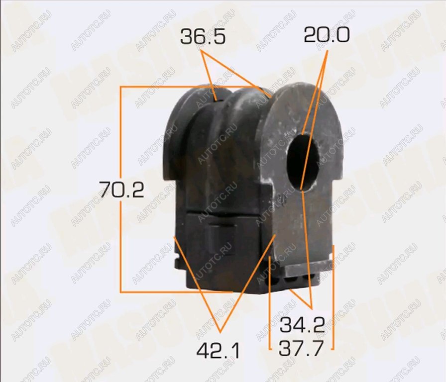 469 р. Втулка стабилизатора NISSAN Teana (L33R) (14-) (2.53.5) заднего MASUMA MASUMA mp-1251  с доставкой в г. Кемерово