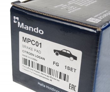 1 389 р. Колодки тормозные ЛАДА Largus RENAULT Logan,Clio PEUGEOT передние (4шт.) MANDO MANDO mpc01  с доставкой в г. Кемерово. Увеличить фотографию 3