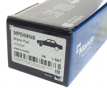 1 059 р. Колодки тормозные DAEWOO Nexia,Nubira CHEVROLET Lacetti (03-) передние (4шт.) MANDO MANDO mpd08ns  с доставкой в г. Кемерово. Увеличить фотографию 3