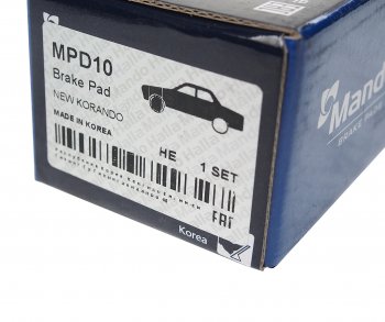 1 049 р. Колодки тормозные SSANGYONG Musso,Korando передние (4шт.) MANDO MANDO mpd10 MANDO mpd10  с доставкой в г. Кемерово. Увеличить фотографию 3