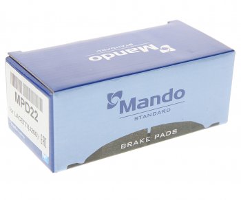 849 р. Колодки тормозные CHEVROLET Lacetti (-06),Nubira (1.41.8) (03-) задние (4шт.) MANDO MANDO mpd22  с доставкой в г. Кемерово. Увеличить фотографию 3