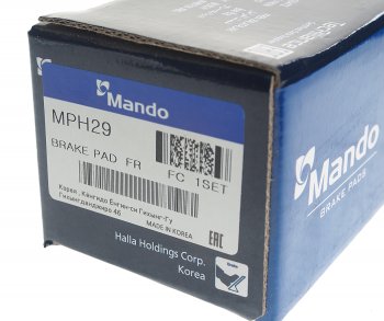 1 049 р. Колодки тормозные HYUNDAI Elantra (00-),Matrix (02-) передние (4шт.) MANDO MANDO mph29  с доставкой в г. Кемерово. Увеличить фотографию 3