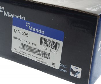 1 589 р. Колодки тормозные KIA Sephia (97-) передние (4шт.) MANDO MANDO mpk05 MANDO mpk05  с доставкой в г. Кемерово. Увеличить фотографию 3