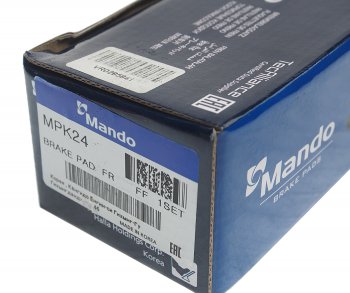 849 р. Колодки тормозные KIA Rio (02-),Spectra,Carens передние (4шт.) MANDO MANDO mpk24 MANDO mpk24  с доставкой в г. Кемерово. Увеличить фотографию 3