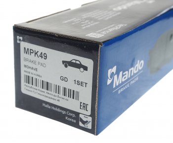 1 579 р. Колодки тормозные KIA Mohave (08-) передние (4шт.) MANDO MANDO mpk49 MANDO mpk49  с доставкой в г. Кемерово. Увеличить фотографию 3