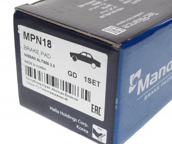 1 799 р. Колодки тормозные NISSAN Teana (14-) передние (4шт.) MANDO MANDO mpn18 MANDO mpn18  с доставкой в г. Кемерово. Увеличить фотографию 3