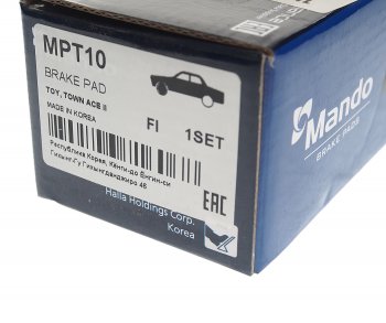 1 079 р. Колодки тормозные TOYOTA Lite,Townace,Estima,Previa (90-00) передние (4шт.) MANDO MANDO mpt10 MANDO mpt10  с доставкой в г. Кемерово. Увеличить фотографию 2
