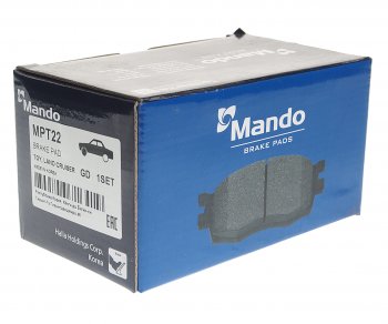 1 429 р. Колодки тормозные передние (4шт.) MANDO Toyota Tacoma N200 PickUp AccessCab дорестайлинг (2004-2011)  с доставкой в г. Кемерово. Увеличить фотографию 2