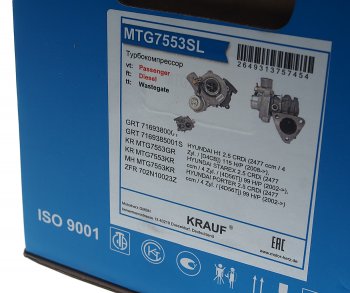 16 999 р. Турбокомпрессор HYUNDAI Starex H-1 (07-) дв.4D56 KRAUF KRAUF mtg7553sl  с доставкой в г. Кемерово. Увеличить фотографию 7