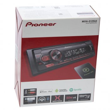 8 499 р. Магнитола автомобильная 1DIN PIONEER PIONEER mvh-s125ui  с доставкой в г. Кемерово. Увеличить фотографию 4