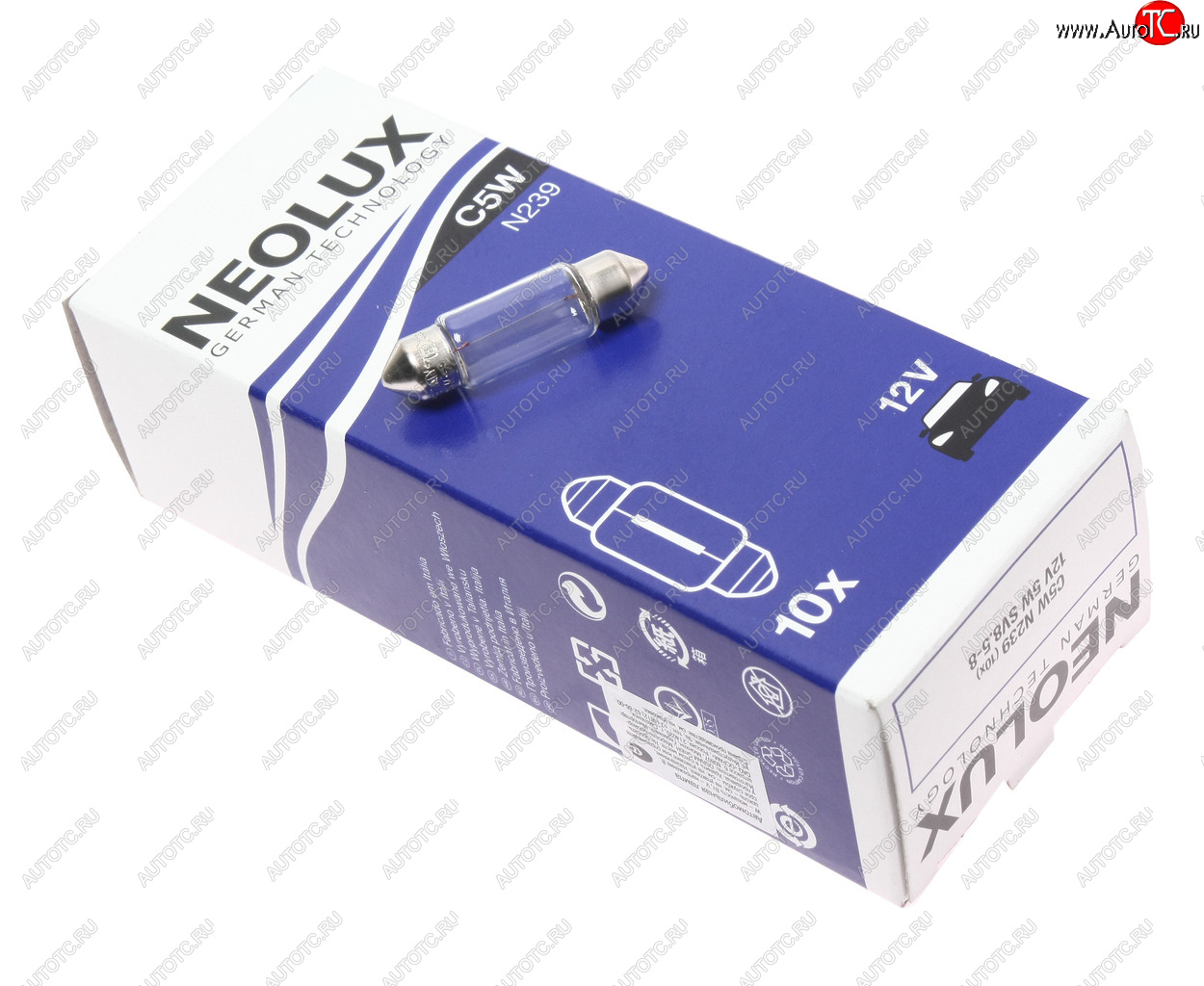 49 р. Лампа 12V C5W SV8.5-8 36мм 45лм Standard NEOLUX NEOLUX n239  с доставкой в г. Кемерово