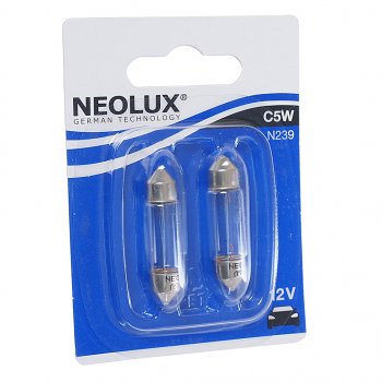 129 р. Лампа 12V C5W SV8.5-8 36мм 45лм блистер (2шт.) Standard NEOLUX NEOLUX n239-02b  с доставкой в г. Кемерово. Увеличить фотографию 1