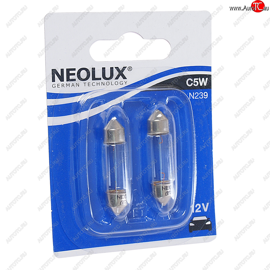 129 р. Лампа 12V C5W SV8.5-8 36мм 45лм блистер (2шт.) Standard NEOLUX NEOLUX n239-02b  с доставкой в г. Кемерово