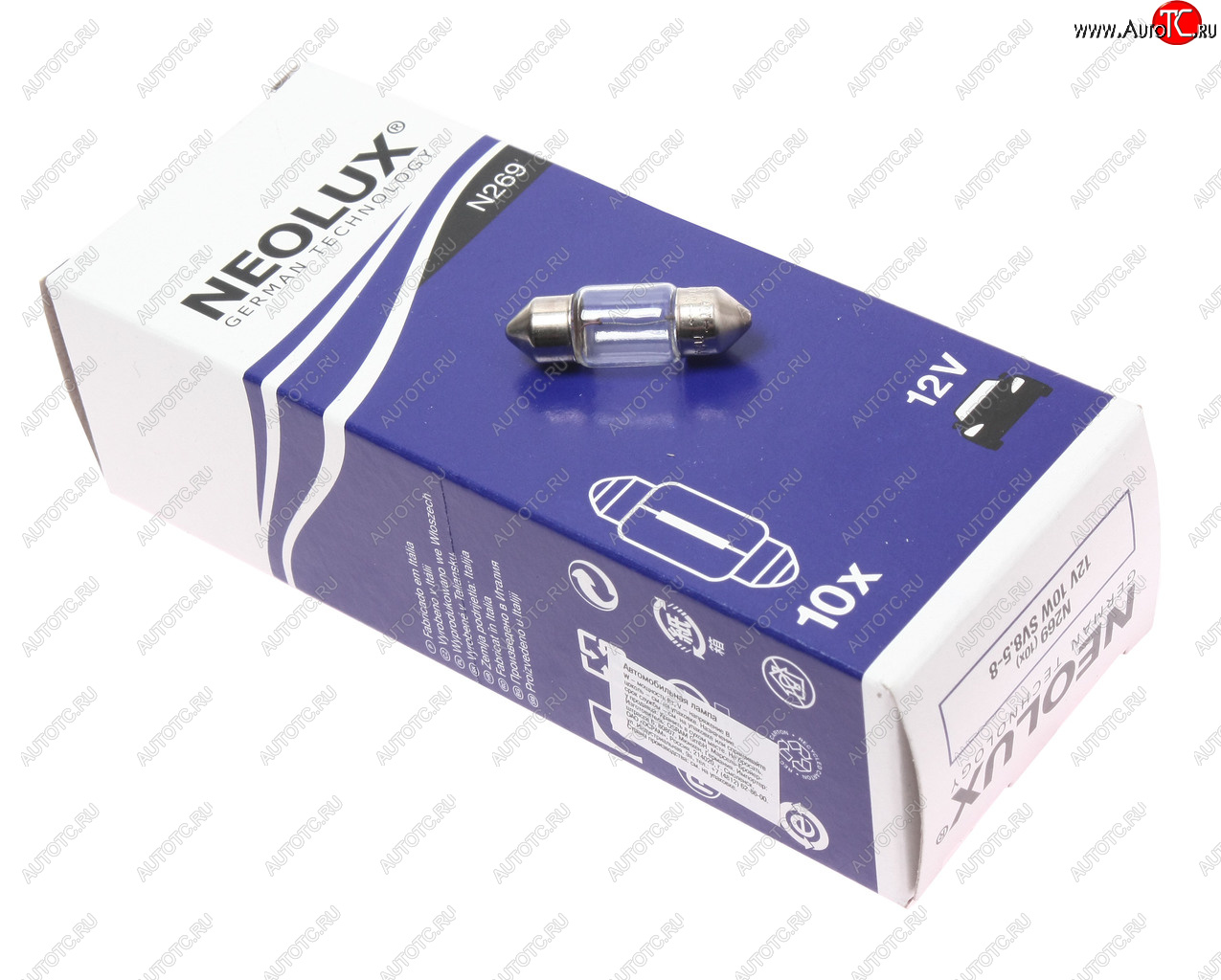85 р. Лампа 12V C10W SV8.5-8 31мм Standard NEOLUX NEOLUX n269  с доставкой в г. Кемерово