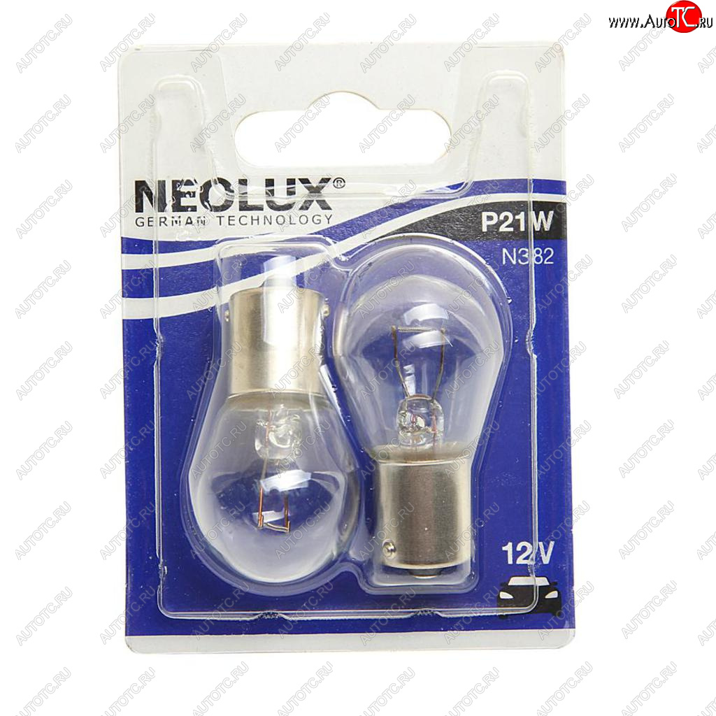160 р. Лампа 12V P21W BA15s 460лм блистер (2шт.) Standard NEOLUX NEOLUX n382-02b  с доставкой в г. Кемерово
