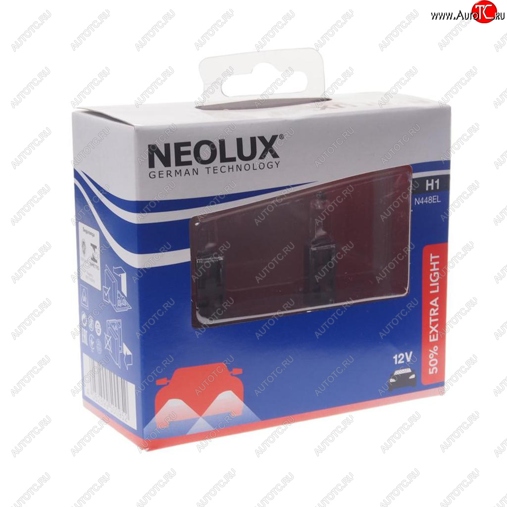649 р. Лампа 12V H1 55W P14.5s +50% 3200K 1550лм бокс (2шт.) Extra Light NEOLUX NEOLUX n448el-2scb  с доставкой в г. Кемерово