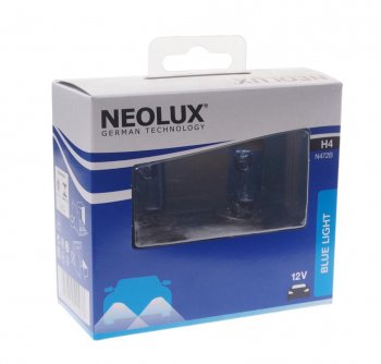 969 р. Лампа 12V H4 6055W P43t 4000К 16501000лм бокс (2шт.) Blue Light NEOLUX NEOLUX n472b-2scb  с доставкой в г. Кемерово. Увеличить фотографию 1