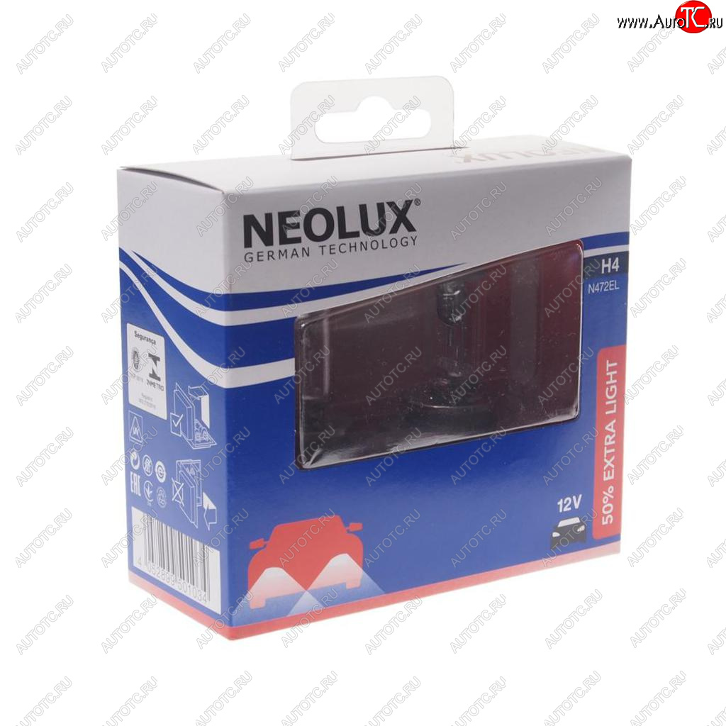 769 р. Лампа 12V H4 6055W P43t +50% 16501000лм бокс (2шт.) Extra Light NEOLUX NEOLUX n472el-2scb  с доставкой в г. Кемерово