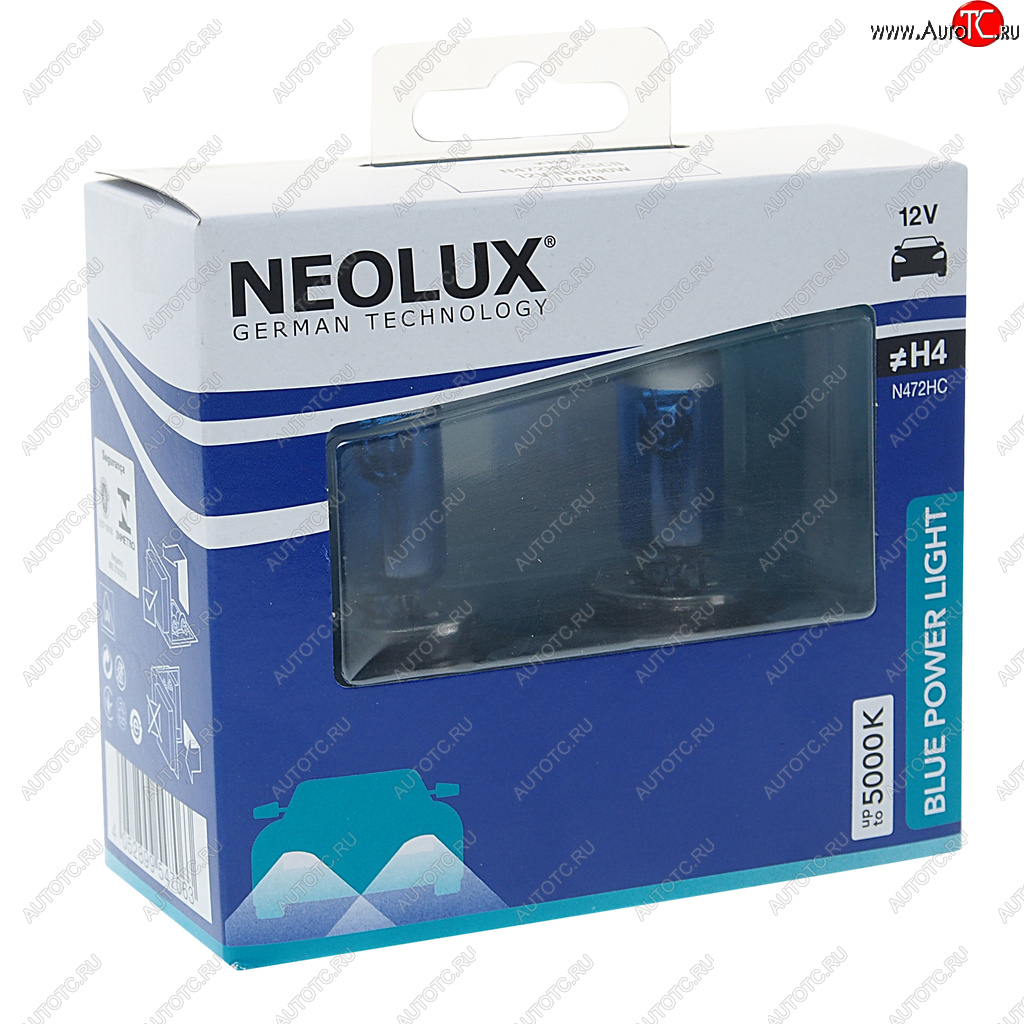 899 р. Лампа 12V H4 10090W P43t 5000K 16501000лм бокс (2шт.) Blue Power Light NEOLUX NEOLUX n472hc-2scb  с доставкой в г. Кемерово