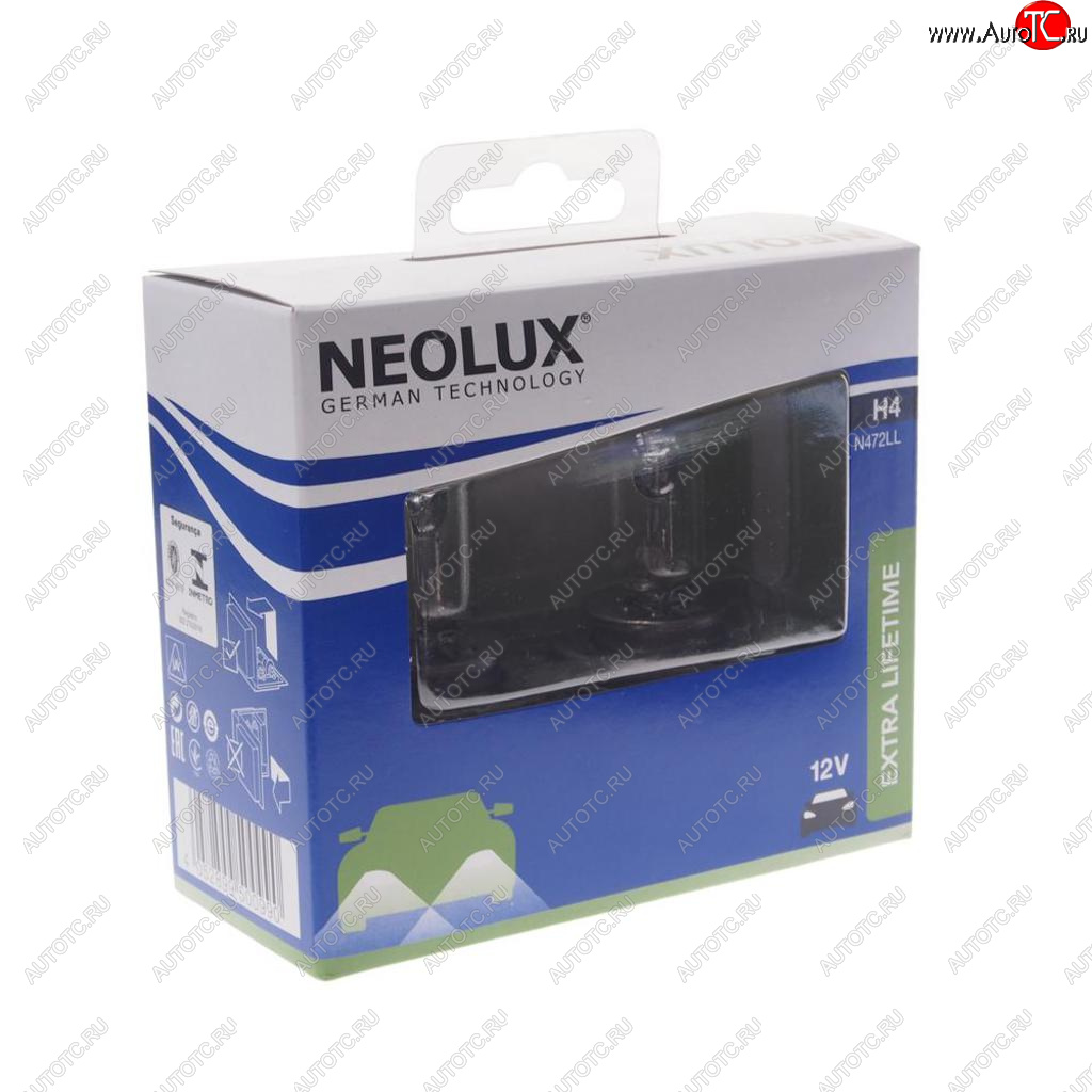 629 р. Лампа 12V H4 6055W P43t 16501000лм бокс (2шт.) Extra Lifetime NEOLUX NEOLUX n472ll-2scb  с доставкой в г. Кемерово