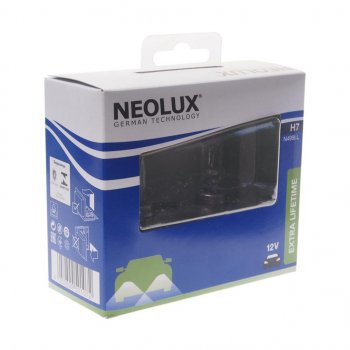 869 р. Лампа 12V H7 55W PX26d 1500лм бокс (2шт.) Extra Lifetime NEOLUX NEOLUX n499ll-2scb  с доставкой в г. Кемерово. Увеличить фотографию 1