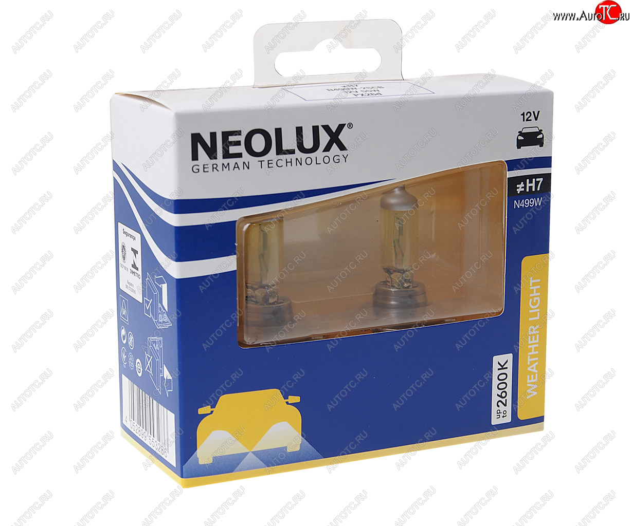 1 389 р. Лампа 12V H7 55W PX26d 2600K 1500лм бокс (2шт.) Weather Light NEOLUX NEOLUX n499w-2scb  с доставкой в г. Кемерово