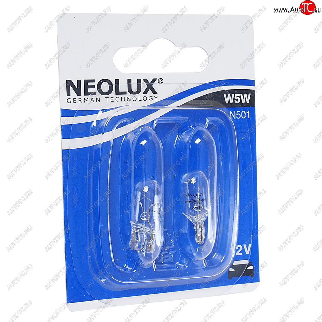 101 р. Лампа 12V W5W T10W W2.1x9.5d блистер (2шт.) Standard NEOLUX NEOLUX n501-02b  с доставкой в г. Кемерово