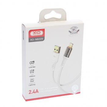 319 р. Кабель iPhone (5-) 1м белый XO XO nb229 white  с доставкой в г. Кемерово. Увеличить фотографию 2