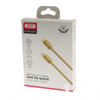 459 р. Кабель iPhone (5-)-USB Type C 1м золото XO XO nbq217a gold  с доставкой в г. Кемерово. Увеличить фотографию 2
