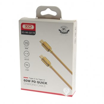339 р. Кабель USB Type C-USB Type C 1м золото XO XO nbq217b gold  с доставкой в г. Кемерово. Увеличить фотографию 2