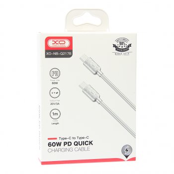 459 р. Кабель USB Type C-USB Type C 1м серебро XO XO nbq217b silver  с доставкой в г. Кемерово. Увеличить фотографию 2