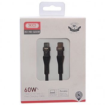 399 р. Кабель USB Type C-USB Type C 1м золото XO XO nb-q223b black  с доставкой в г. Кемерово. Увеличить фотографию 1