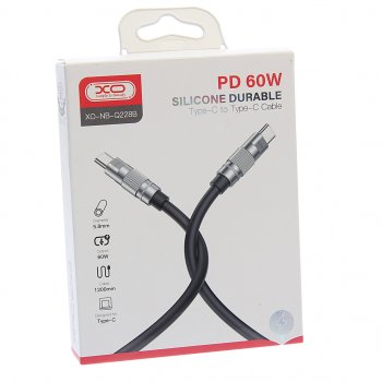 439 р. Кабель USB Type C-USB Type C 1.2м черный XO XO nb-q228b black  с доставкой в г. Кемерово. Увеличить фотографию 2