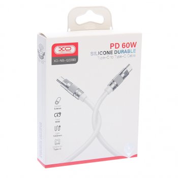 439 р. Кабель USB Type C-USB Type C 1.2м белый XO XO nb-q228b white  с доставкой в г. Кемерово. Увеличить фотографию 2