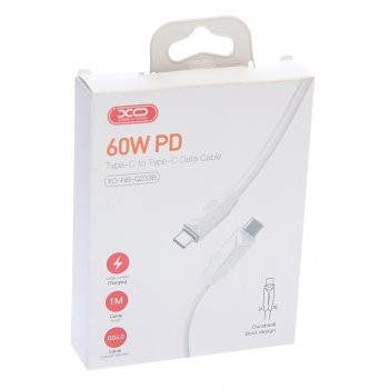 224 р. Кабель USB Type C-USB Type C 1м белый XO XO nbq233b white  с доставкой в г. Кемерово. Увеличить фотографию 3