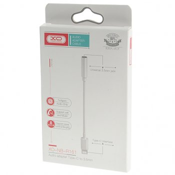 399 р. Переходник USB Type C на jack 3.5 белый XO XO nb-r161 white  с доставкой в г. Кемерово. Увеличить фотографию 2