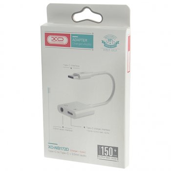 429 р. Переходник USB Type C на jack 3.5 + зарядка белый XO XO nb-r172d white  с доставкой в г. Кемерово. Увеличить фотографию 2