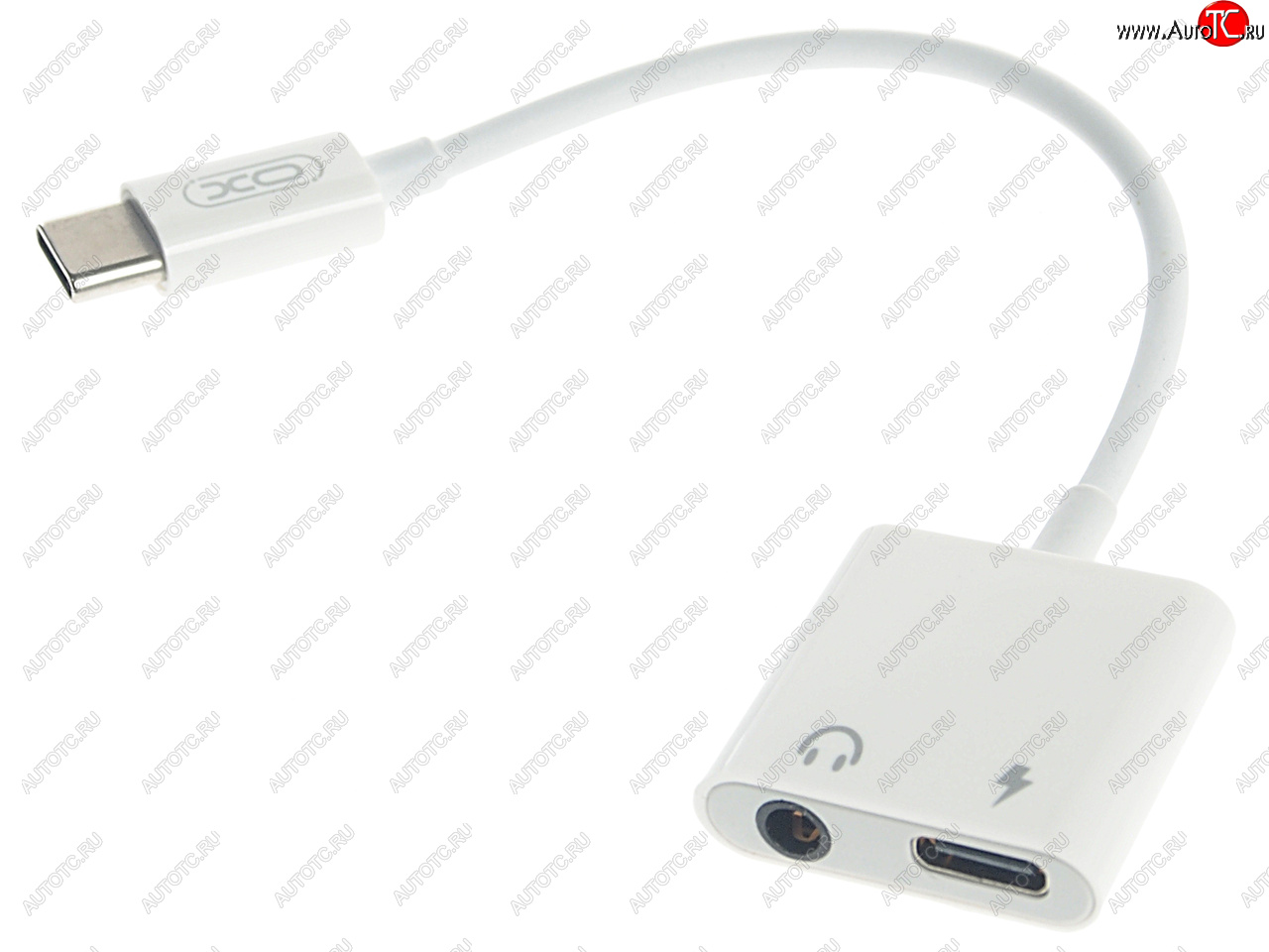 429 р. Переходник USB Type C на jack 3.5 + зарядка белый XO XO nb-r172d white  с доставкой в г. Кемерово