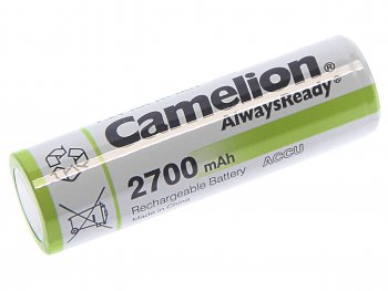 539 р. Батарейка AA HR6 1.2V аккумулятор Ni-MH 2700mAh бокс 2шт. (цена за 1шт.) CAMELION CAMELION nh-aa2700bp2  с доставкой в г. Кемерово. Увеличить фотографию 1