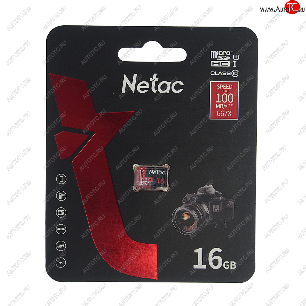 359 р. Карта памяти 16GB MicroSD class 10 NETAC NETAC nt02p500pro-016g-s  с доставкой в г. Кемерово