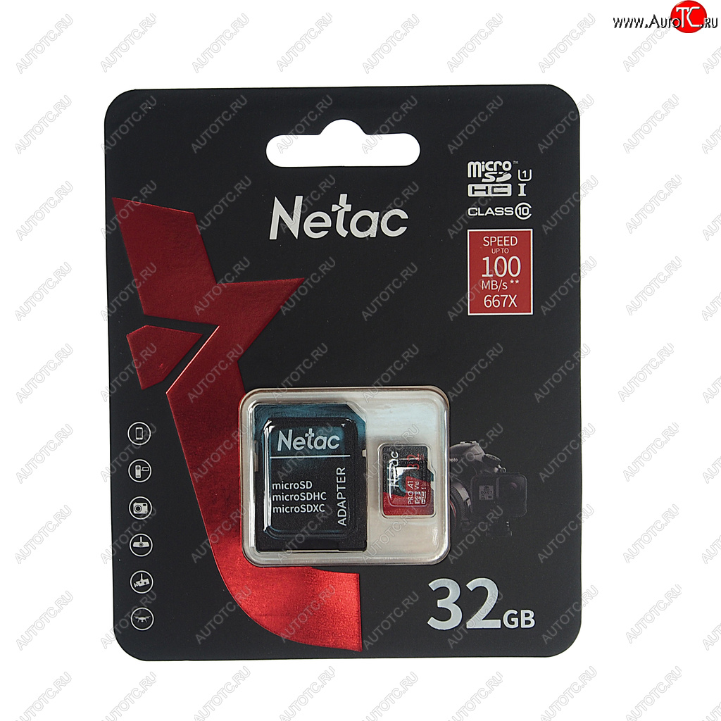 449 р. Карта памяти 32GB MicroSD class 10 + SD адаптер NETAC NETAC nt02p500pro-032g-r NETAC nt02p500pro-032g-r  с доставкой в г. Кемерово