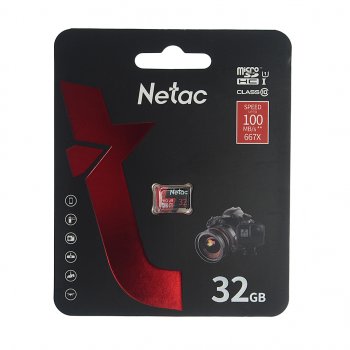 419 р. Карта памяти 32GB MicroSD class 10 NETAC NETAC nt02p500pro-032g-s  с доставкой в г. Кемерово. Увеличить фотографию 1