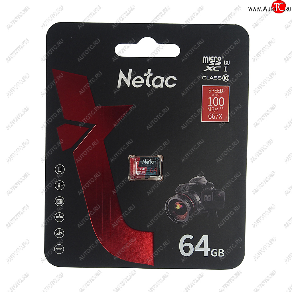 539 р. Карта памяти 64GB MicroSD class 10 NETAC NETAC nt02p500pro-064g-s  с доставкой в г. Кемерово