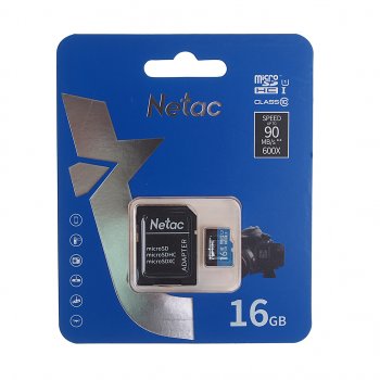 329 р. Карта памяти 16GB MicroSD class 10 + SD адаптер NETAC NETAC nt02p500stn-016g-r  с доставкой в г. Кемерово. Увеличить фотографию 1